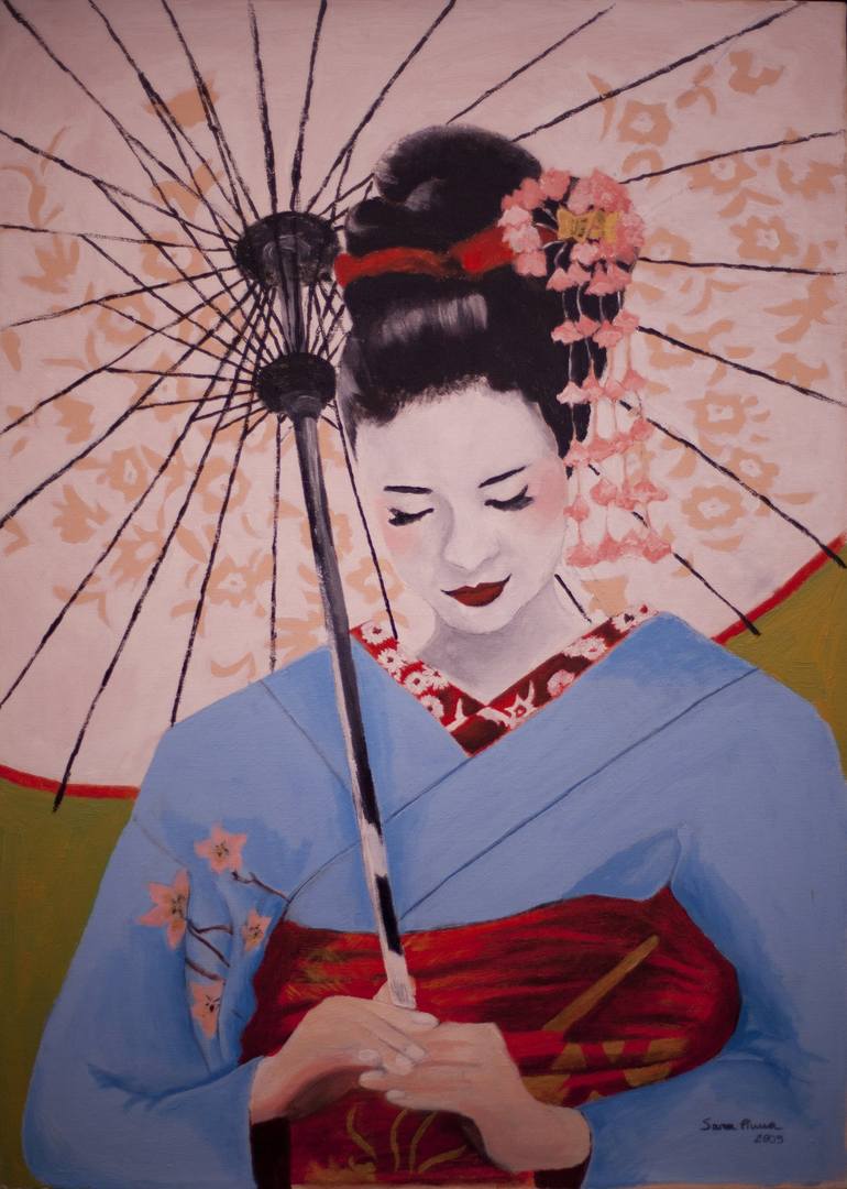 Geisha Painting by Sara Pinna | Saatchi Art