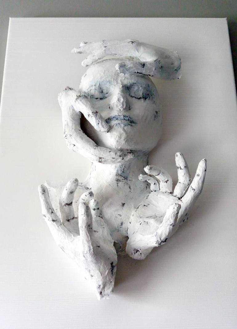 Original 3d Sculpture Portrait Mixed Media by Gaya Lastovjak