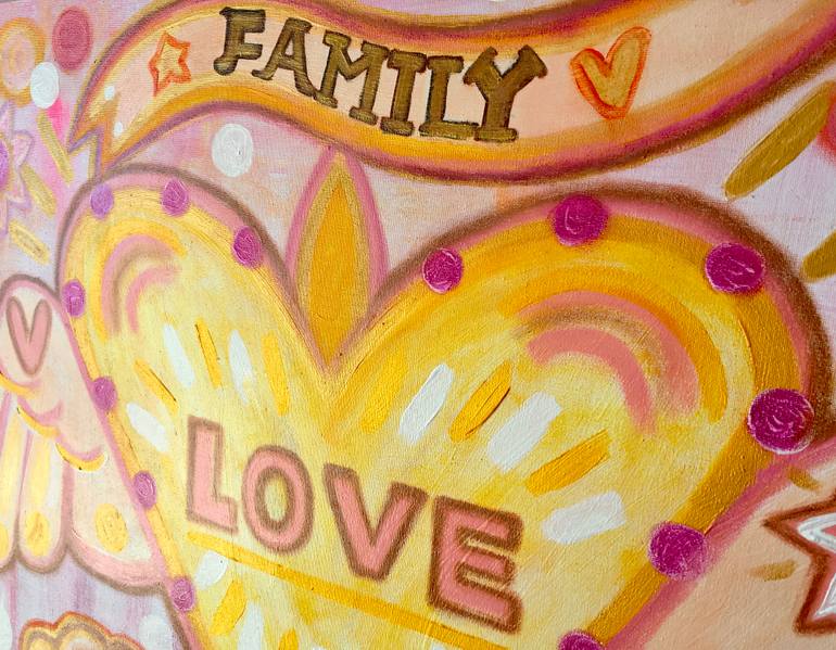 Original Folk Family Painting by Ana Oro