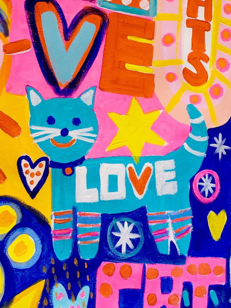 Original Street Art Cats Painting by Ana Oro