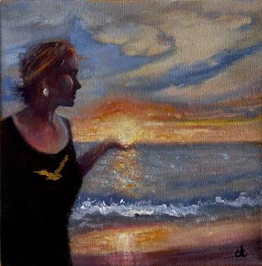 Original Impressionism Seascape Painting by Cristina Mihailescu