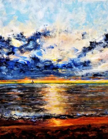 Original Impressionism Seascape Paintings by Cristina Mihailescu
