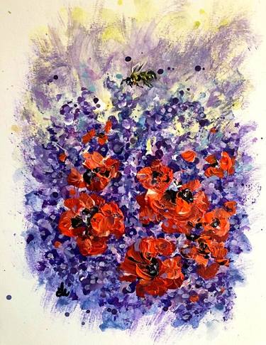 Original Expressionism Floral Paintings by Cristina Mihailescu