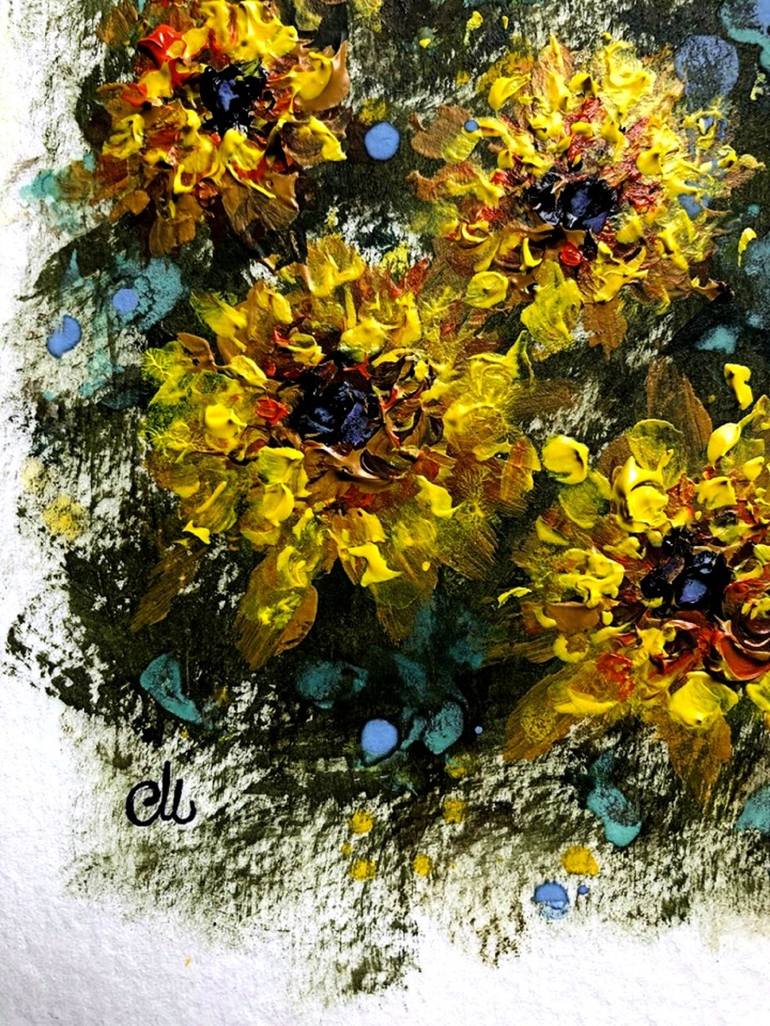 Original Expressionism Floral Painting by Cristina Mihailescu