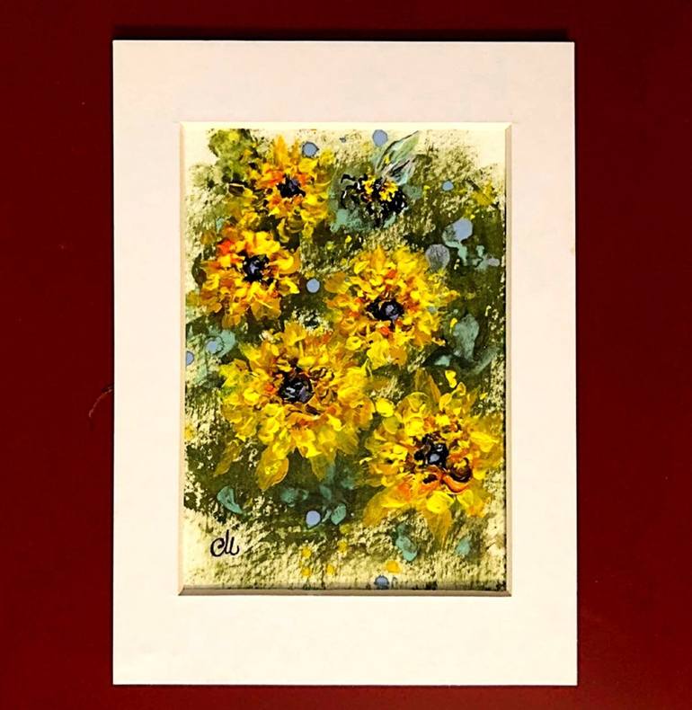 Original Expressionism Floral Painting by Cristina Mihailescu