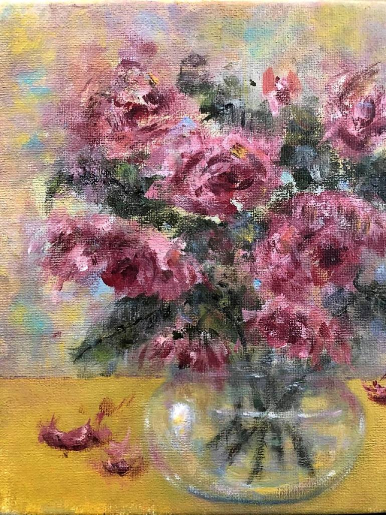 Original Impressionism Floral Painting by Cristina Mihailescu