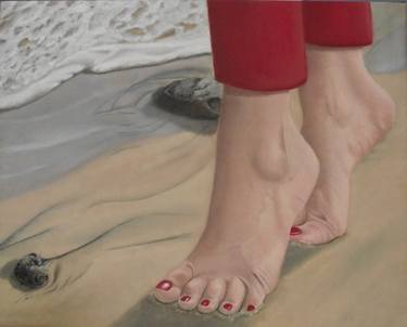 Print of Figurative Beach Paintings by Suzanne Burden