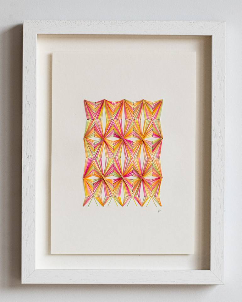 Original Abstract Geometric Mixed Media by Demi Overton