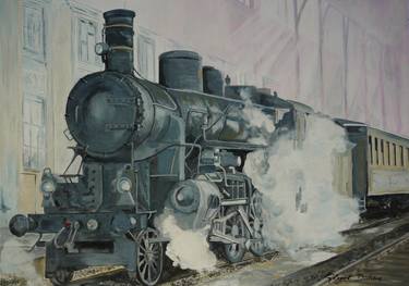 Print of Figurative Train Paintings by Gerard Duchene