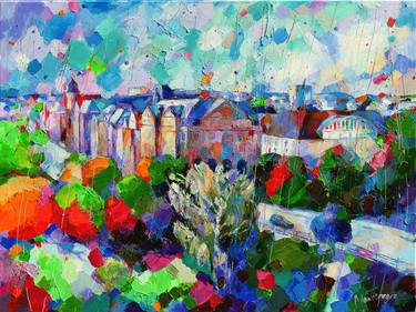 Original Expressionism Cities Paintings by Miriam Montenegro