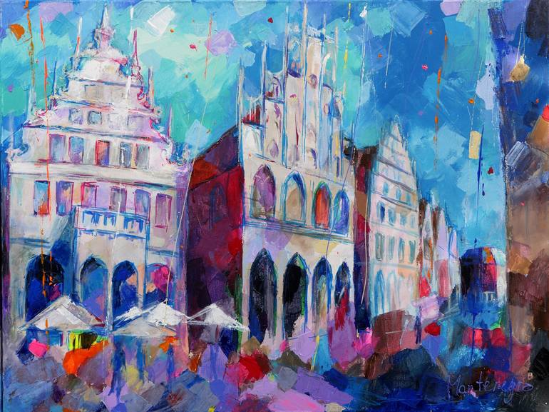 Original Cities Painting by Miriam Montenegro