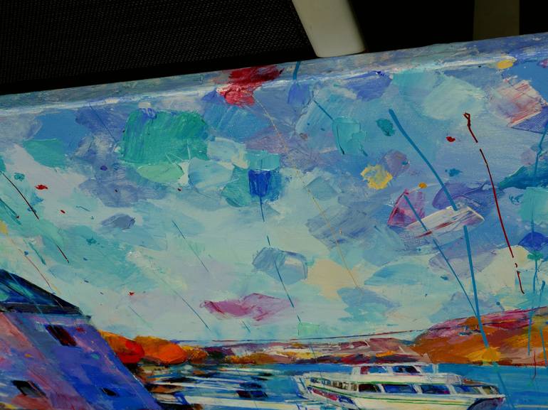 Original Contemporary Boat Painting by Miriam Montenegro
