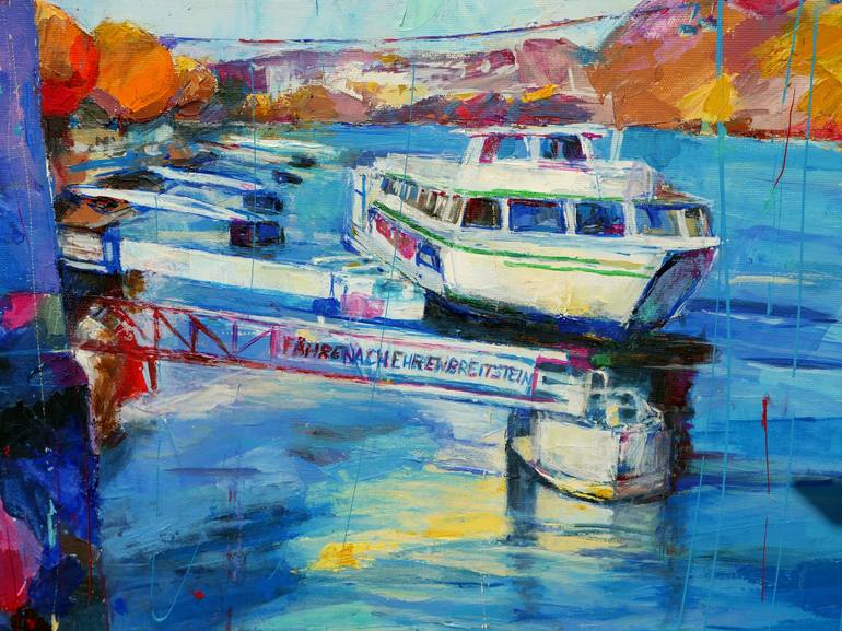 Original Contemporary Boat Painting by Miriam Montenegro