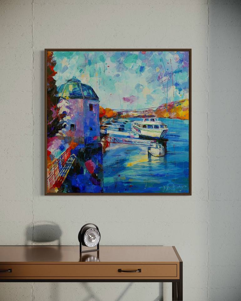 Original Contemporary Boat Painting by Miriam Montenegro