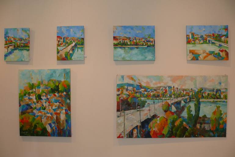 Original Expressionism Cities Painting by Miriam Montenegro