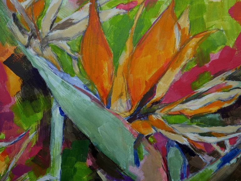 Original Modern Floral Painting by Miriam Montenegro