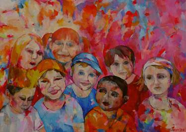 Print of Modern Children Paintings by Miriam Montenegro