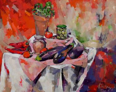 Original Modern Cuisine Paintings by Miriam Montenegro