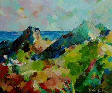 Print of Cubism Landscape Paintings by Miriam Montenegro