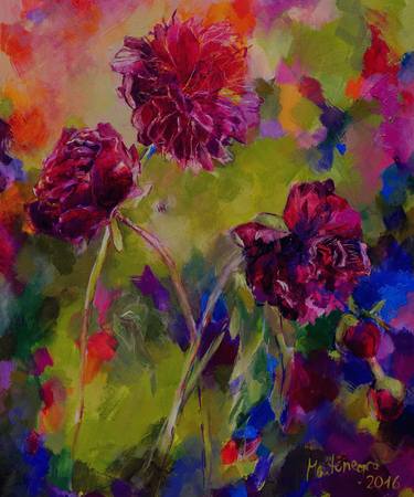 Print of Expressionism Floral Paintings by Miriam Montenegro