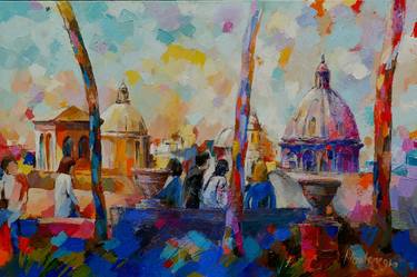 Print of Cubism Cities Paintings by Miriam Montenegro