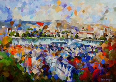 Original Expressionism Cities Paintings by Miriam Montenegro