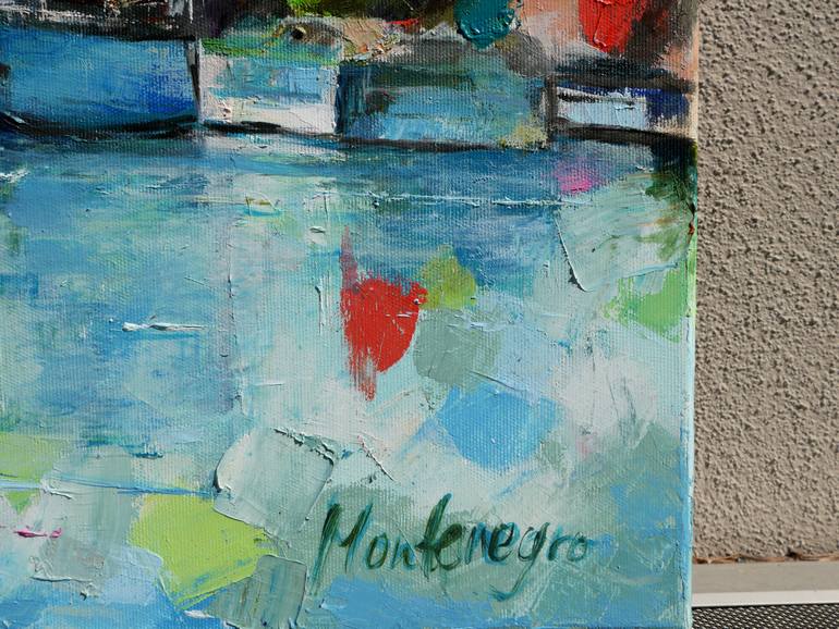Original Cubism Cities Painting by Miriam Montenegro