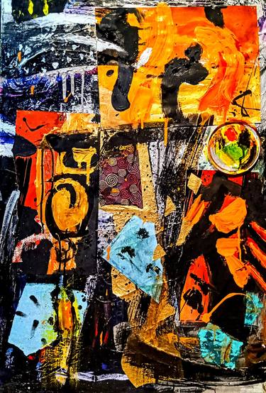 Original Abstract Expressionism Abstract Mixed Media by Janis Kirstein