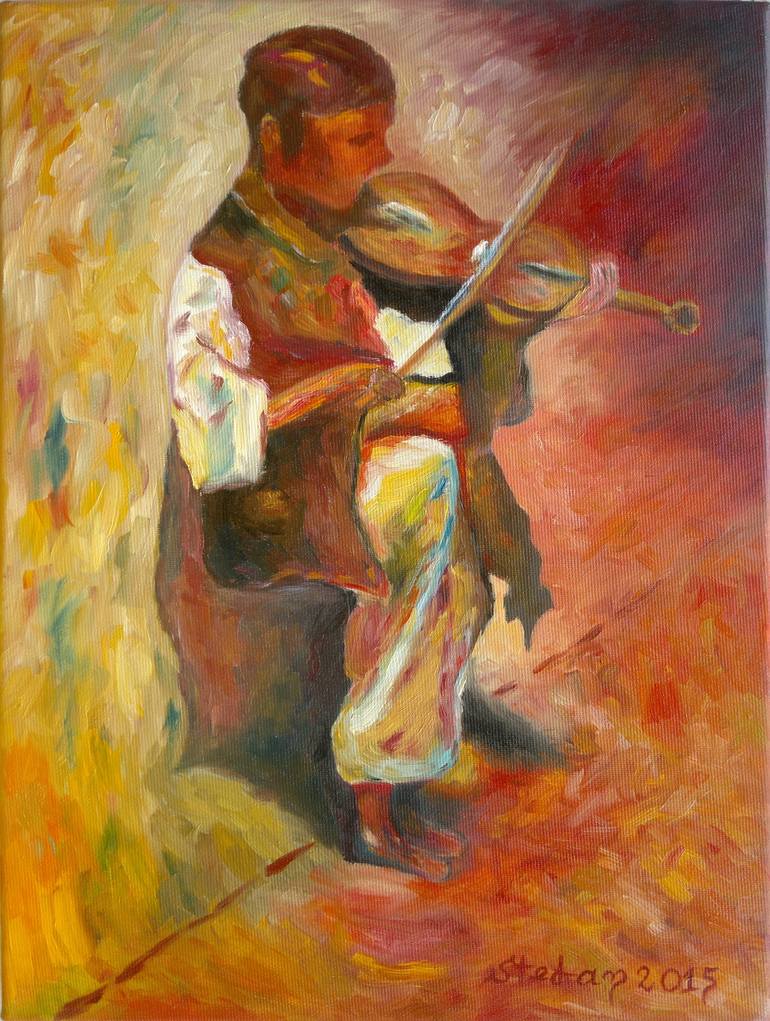 The Little Violinist Painting by Stefan Silvestru | Saatchi Art