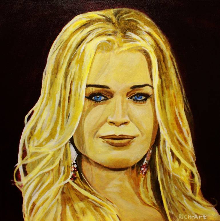 Rebecca Romijn Cartoon - Rebecca Romijn Painting by RiCH ARt | Saatchi Art