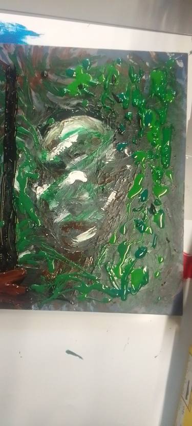 Original Abstract Expressionism Men Paintings by Zo  Flamma-Hill