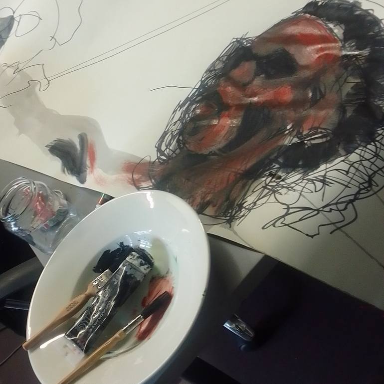 Original Abstract Expressionism Abstract Painting by Zo  Flamma-Hill