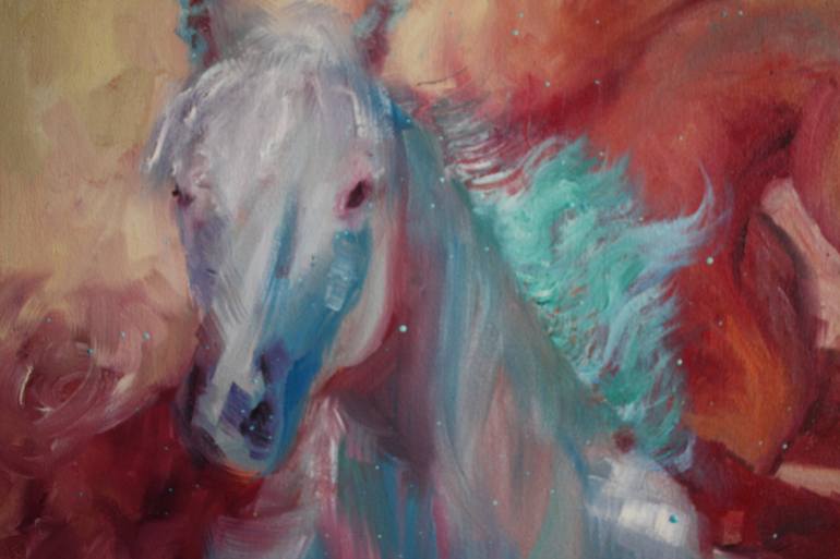 Original Fine Art Horse Painting by María Lidia Muñoz
