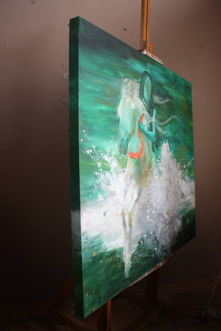 Original Expressionism Horse Painting by María Lidia Muñoz