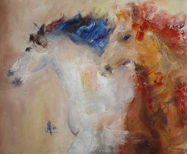 Original Expressionism Horse Paintings by María Lidia Muñoz