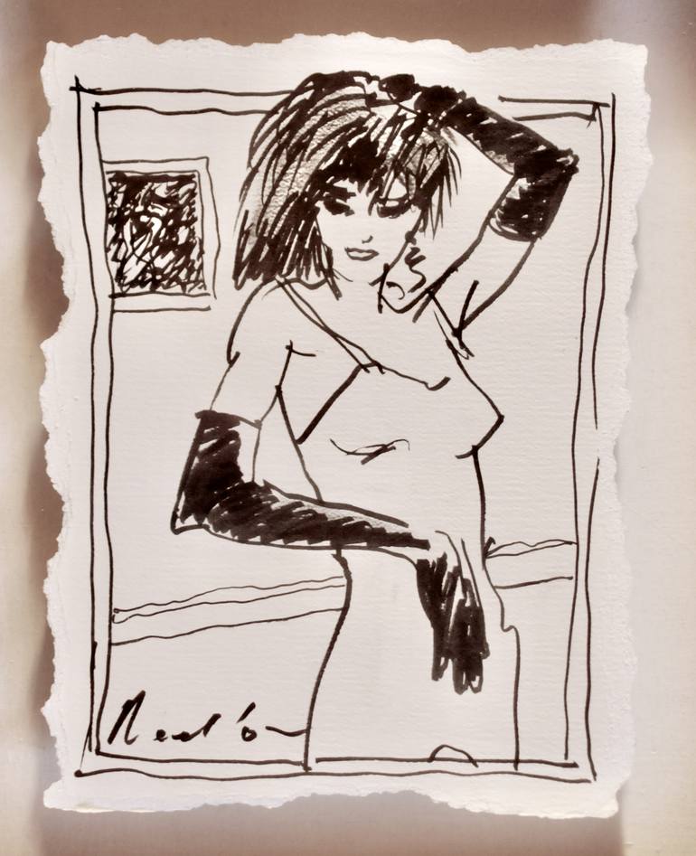 Original Expressionism Women Drawing by Neel Muller