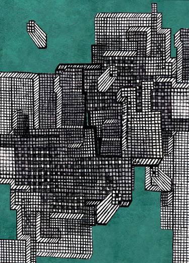 Original Urban Abstract Printmaking by Andy Mercer