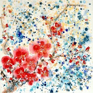 Print of Expressionism Floral Paintings by Poon KanChi
