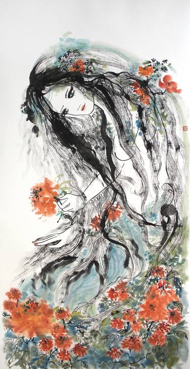Print of Abstract Women Paintings by Poon KanChi