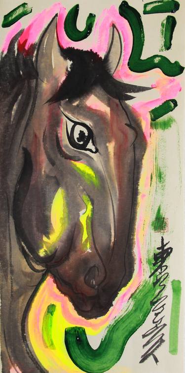 Print of Abstract Expressionism Horse Paintings by Poon KanChi