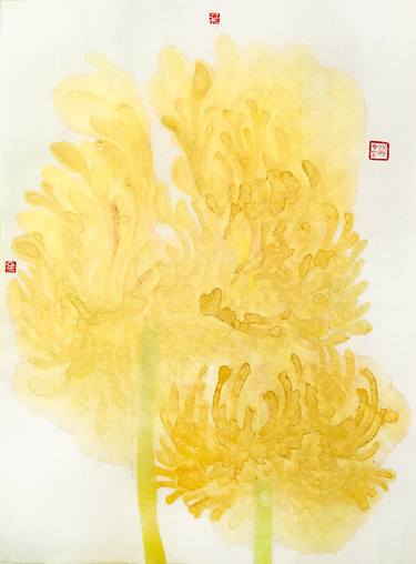 Print of Abstract Expressionism Floral Paintings by Poon KanChi