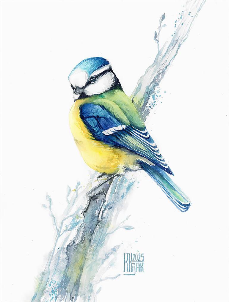 Magpie, birds, animals and wildlife watercolour Painting by