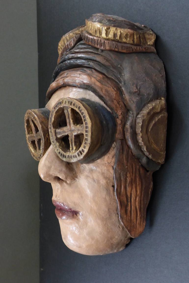 Original Figurative Portrait Sculpture by Anita Dewitt