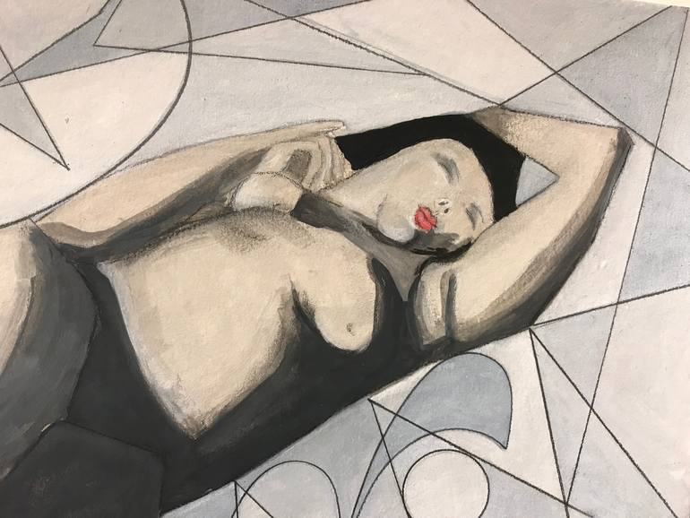 Original Art Deco Women Painting by Peggy Scholte