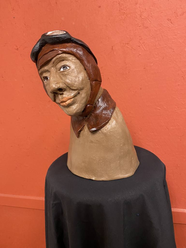 Original Figurative Portrait Sculpture by Peggy Scholte