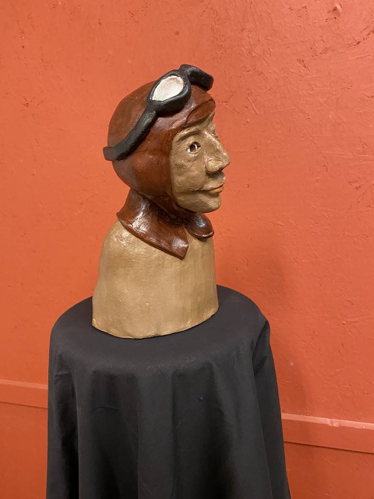 Original Figurative Portrait Sculpture by Peggy Scholte