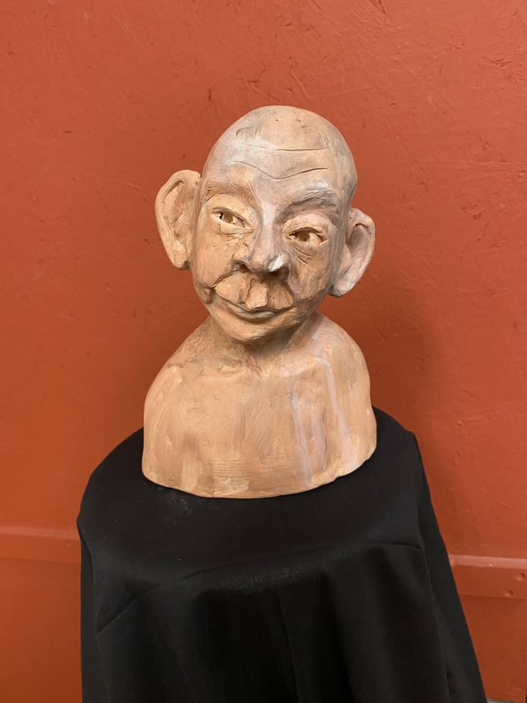 Original Figurative Portrait Sculpture by Peggy Scholte