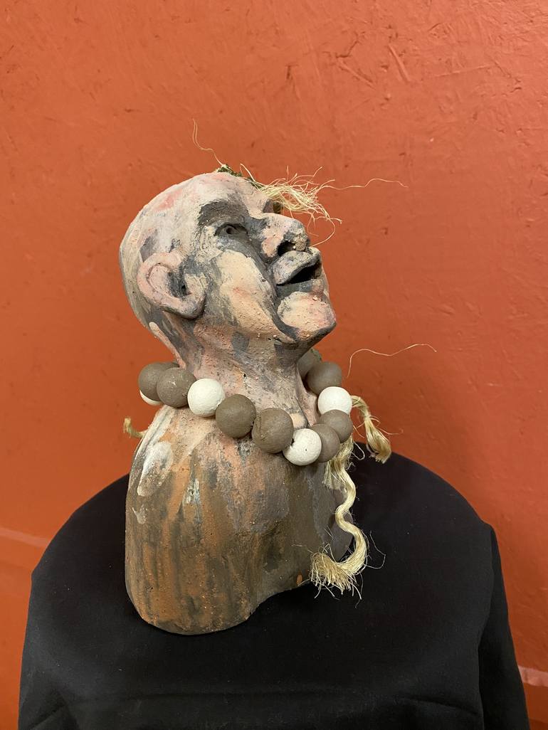 Original Figurative Portrait Sculpture by Peggy Scholte