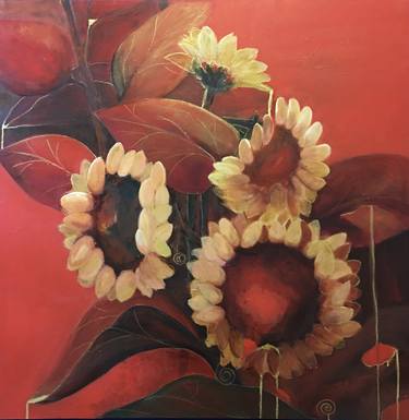 Original Figurative Floral Paintings by Renée Oconel
