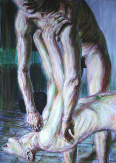 Original Expressionism Nude Painting by Marco Macedo